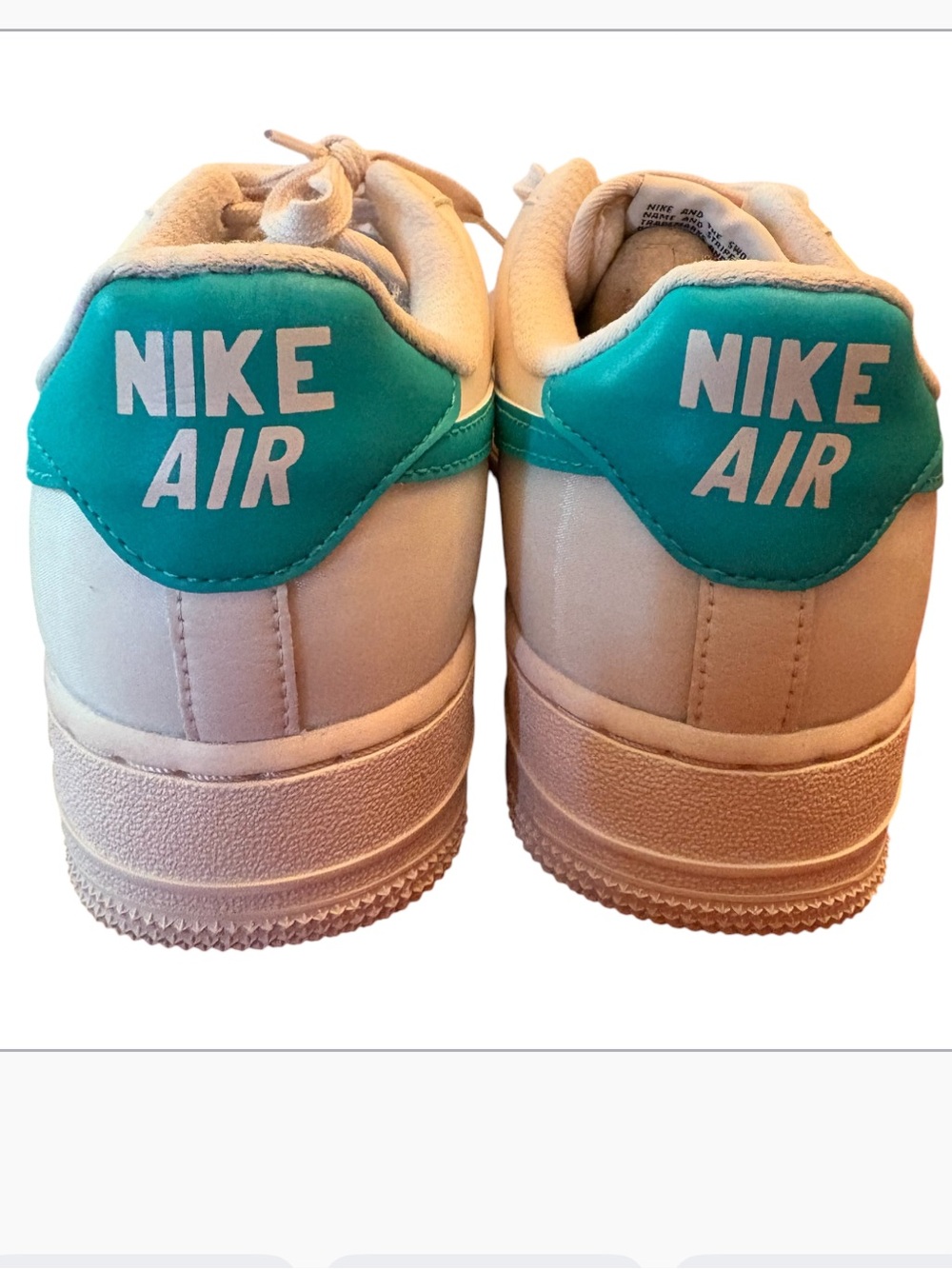 Nike Air Force 1 Low “Nike By You” Custom – White/Teal Size Men 7/Woman 8.5 - Picture 3 of 9